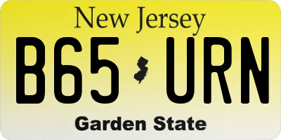 NJ license plate B65URN