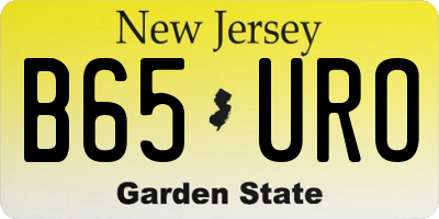 NJ license plate B65URO