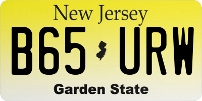 NJ license plate B65URW