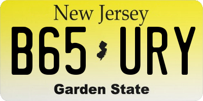 NJ license plate B65URY