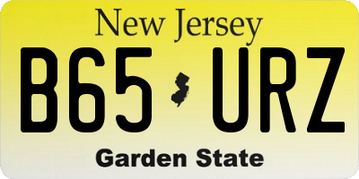 NJ license plate B65URZ