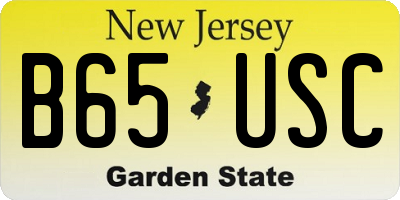 NJ license plate B65USC