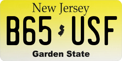 NJ license plate B65USF