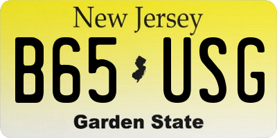 NJ license plate B65USG
