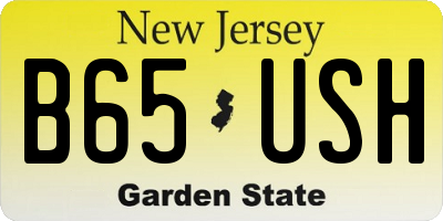 NJ license plate B65USH