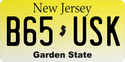 NJ license plate B65USK