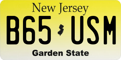 NJ license plate B65USM