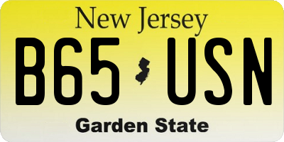 NJ license plate B65USN