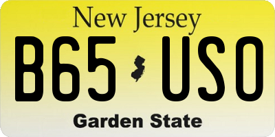 NJ license plate B65USO