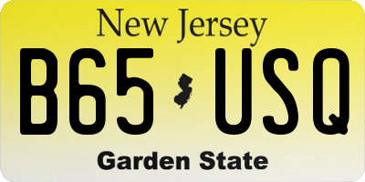 NJ license plate B65USQ