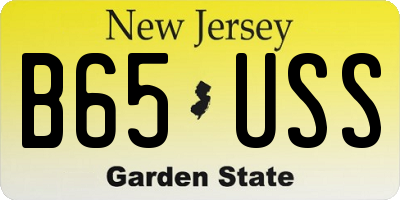NJ license plate B65USS