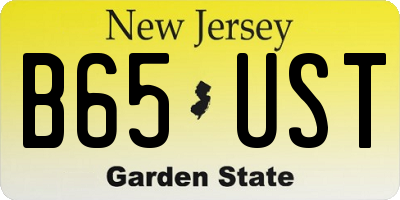 NJ license plate B65UST
