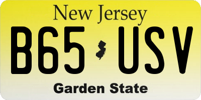 NJ license plate B65USV