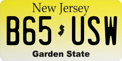 NJ license plate B65USW
