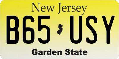 NJ license plate B65USY
