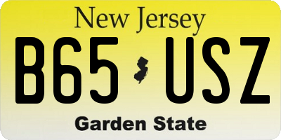 NJ license plate B65USZ