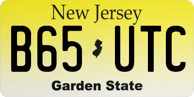 NJ license plate B65UTC