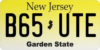 NJ license plate B65UTE
