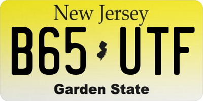 NJ license plate B65UTF