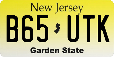 NJ license plate B65UTK