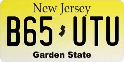 NJ license plate B65UTU