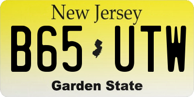 NJ license plate B65UTW