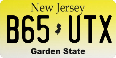 NJ license plate B65UTX