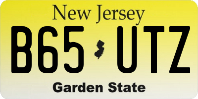 NJ license plate B65UTZ