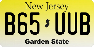 NJ license plate B65UUB