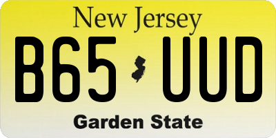 NJ license plate B65UUD