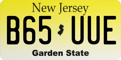 NJ license plate B65UUE