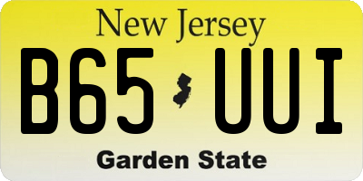 NJ license plate B65UUI
