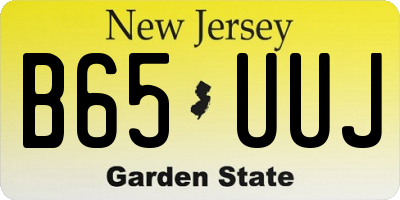 NJ license plate B65UUJ