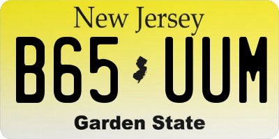 NJ license plate B65UUM