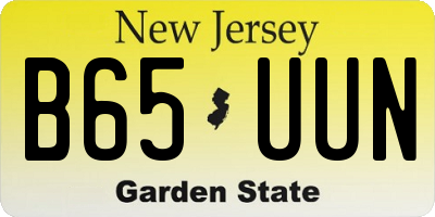 NJ license plate B65UUN