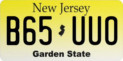 NJ license plate B65UUO