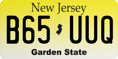 NJ license plate B65UUQ