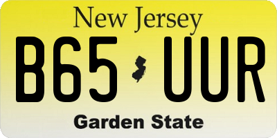 NJ license plate B65UUR