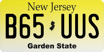 NJ license plate B65UUS