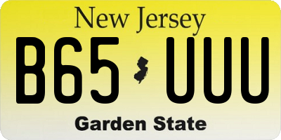 NJ license plate B65UUU