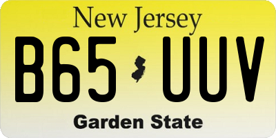 NJ license plate B65UUV