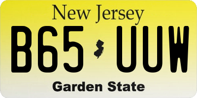 NJ license plate B65UUW