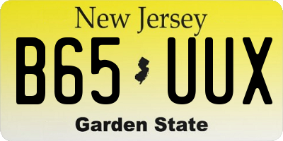 NJ license plate B65UUX