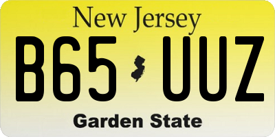 NJ license plate B65UUZ