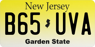 NJ license plate B65UVA