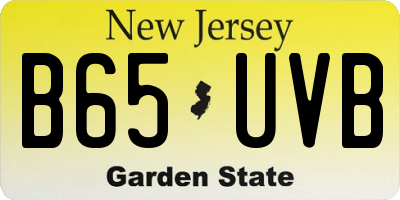 NJ license plate B65UVB