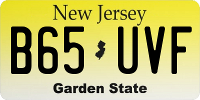 NJ license plate B65UVF