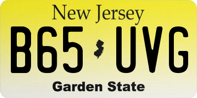 NJ license plate B65UVG
