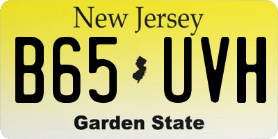 NJ license plate B65UVH