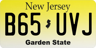 NJ license plate B65UVJ